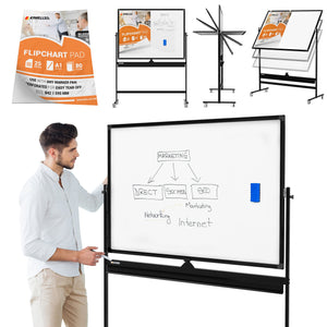 Rolling Magnetic Whiteboard 24 x 48 - Large Portable Dry Erase Board w –  SUPERSTORE