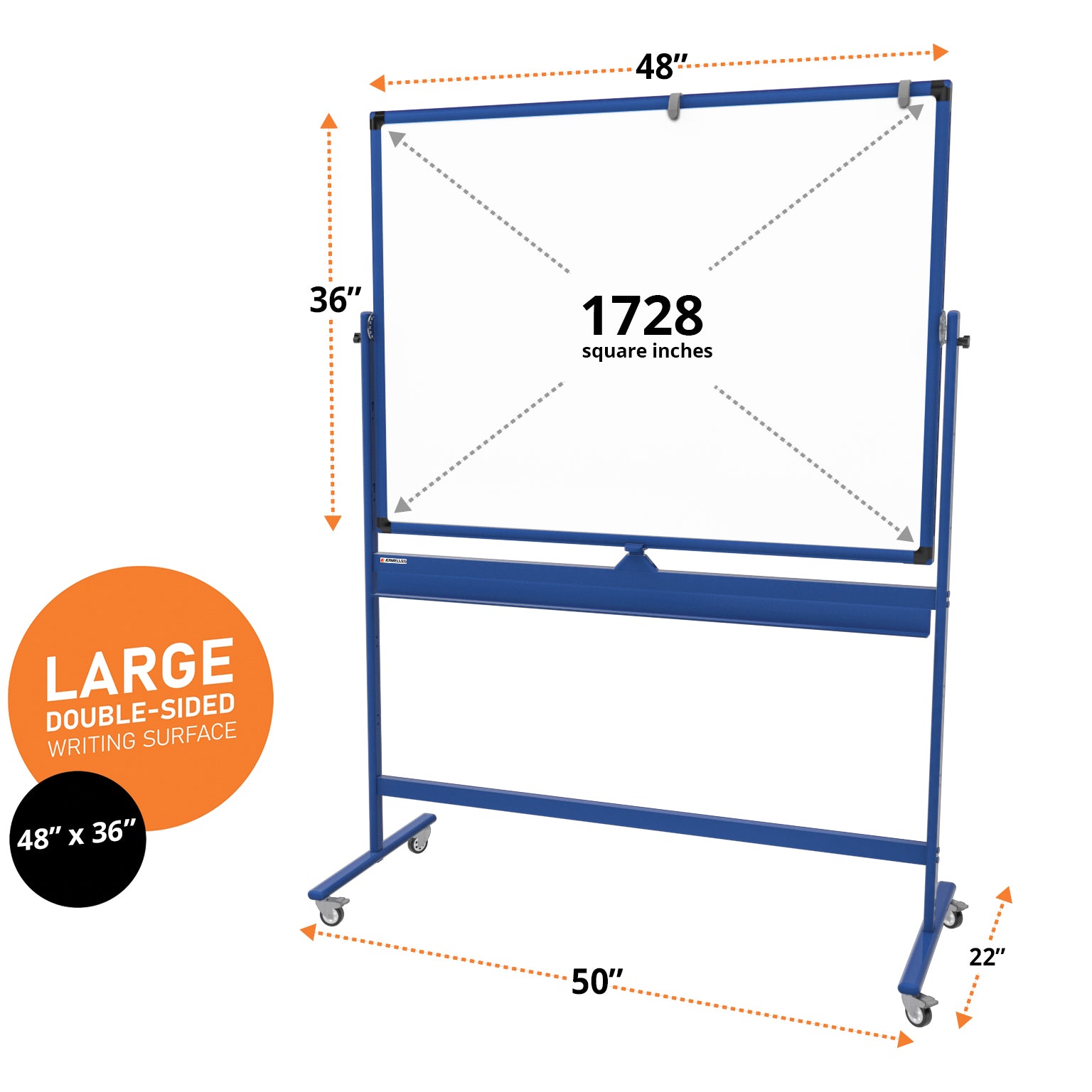 Flip Chart Whiteboard with 5 Rolling Casters - Whiteboard, Flip Chart